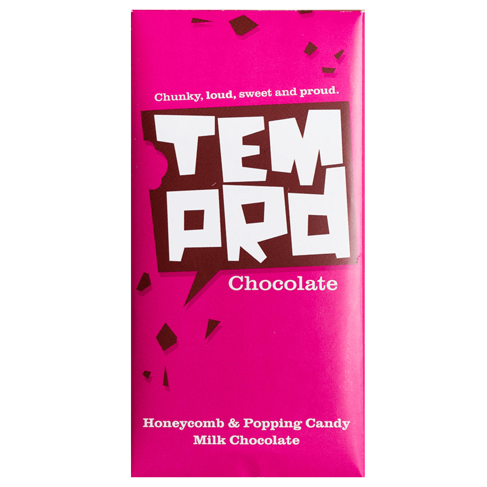 Temprd Honeycomb & Popping Candy Milk Chocolate Bar 200g
